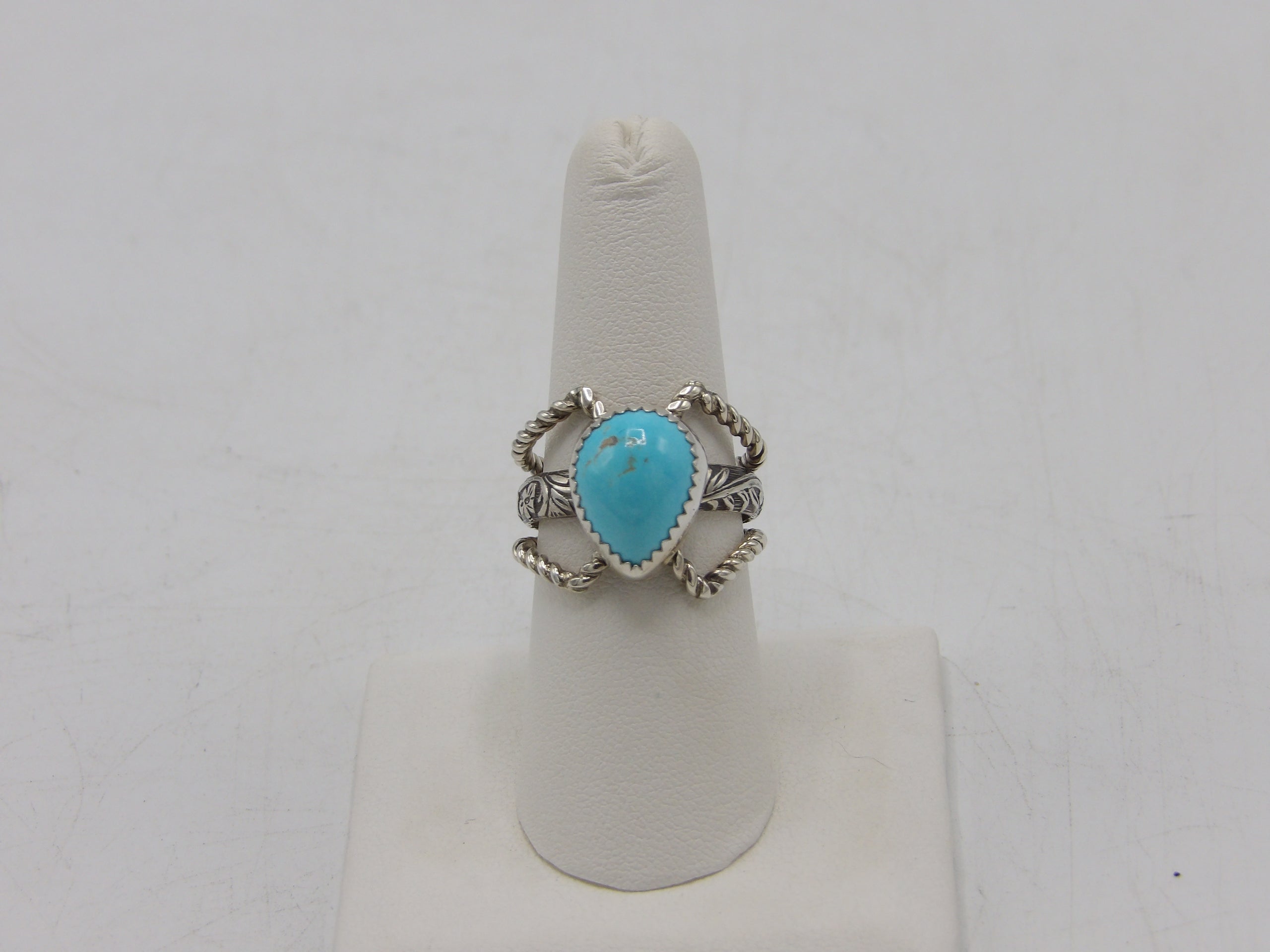 Twisted Turquoise Ring by Chris Gchachu | ARTZ COOPERATIVE